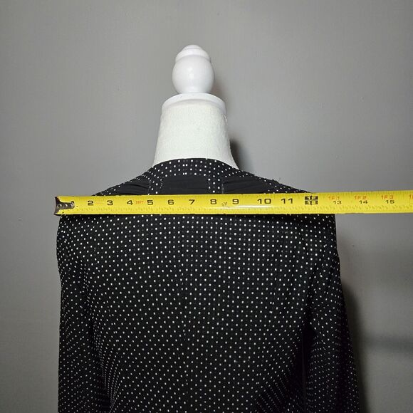 Cabi Black White Polka Dot Jacquard Jacket Blazer Size 4 Style 5156 Collarless - Picture 6 of 9